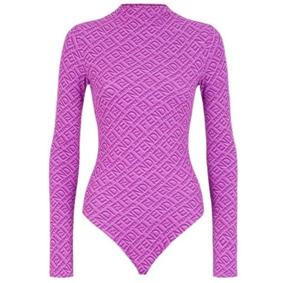 Fendi Tops - Fendi X Skims Mock neck long sleeve Body Suit size XS